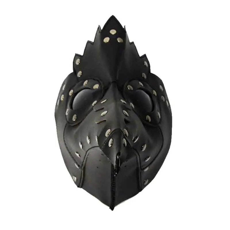 Панк Готическая Женская и мужская черная маска с заклепками из искусственной