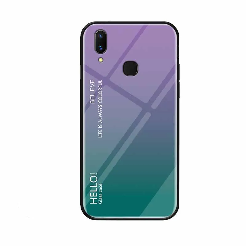 Чехол для Huawei Y9 2019 дюйма роскошные градиентные чехлы из закаленного стекла