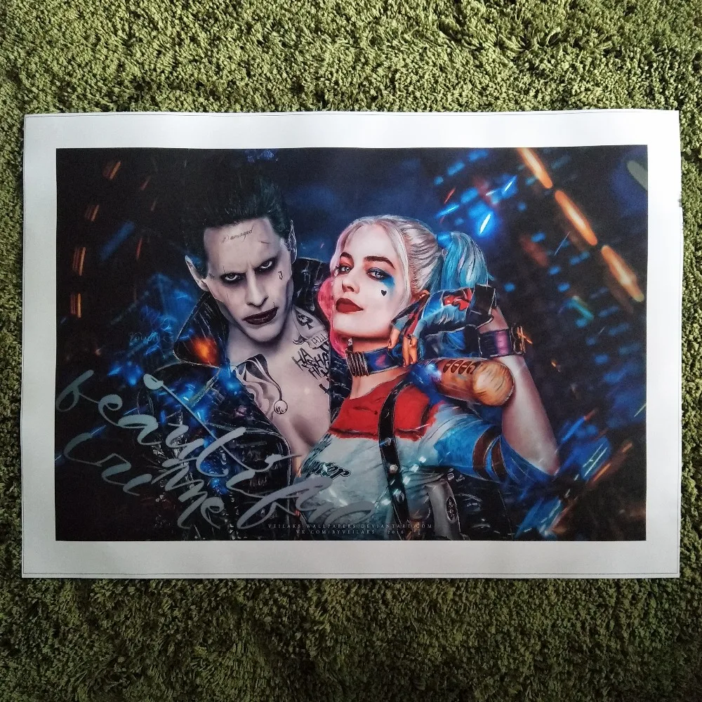 ZZ1102 jokers Харли Куинн настенное Искусство Холст нарисованный кинопостер печать
