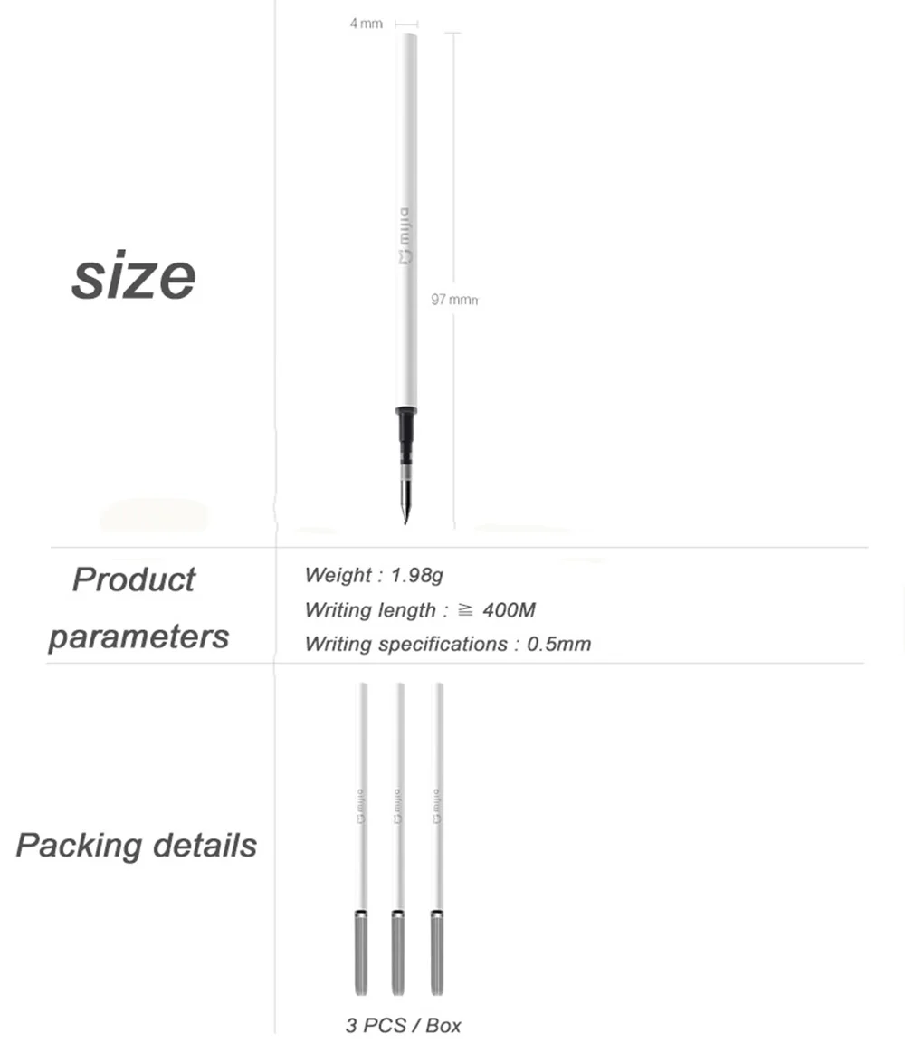 xiaomi mi jia, ручка mi Pen, 9,5 мм, xiaomi, ручка для подписи, PREMEC, гладкая, швейцарская, заправка mi Kuni
