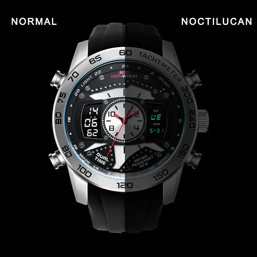 Новые Брендовые мужские часы светодиодный дисплей роскошные спортивные