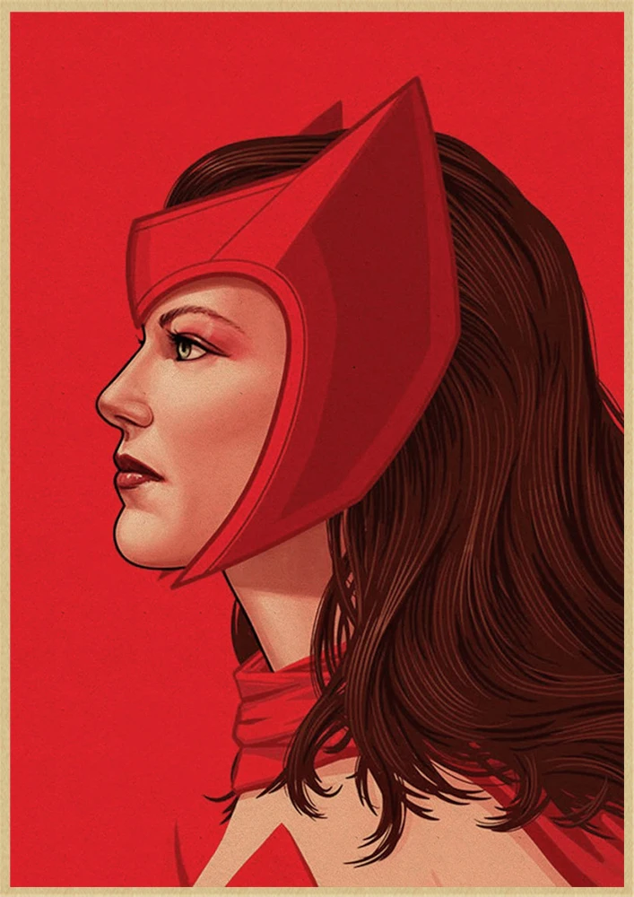 Marvel Супергерои персонаж Человек-паук Железный человек Капитан Америка Плакат кафе домашний декор живопись - Цвет: Красный
