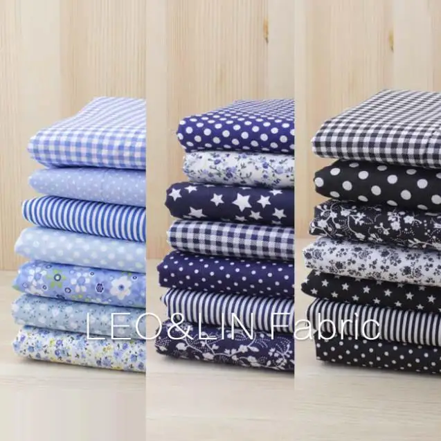 

DIY Blue Purple Black Striped Flowers 100% Cotton Fabric Sewing Bedding Patchwork 50 * 50cm (7 pieces/lot)