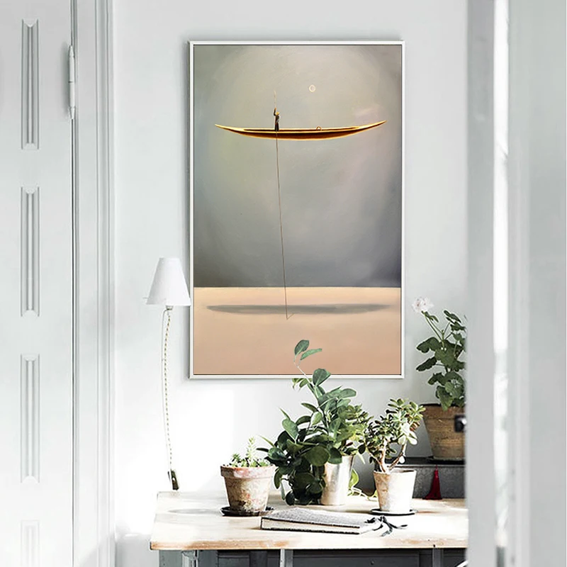 Абстрактное парусное судно холст плакат Настенная картина пейзаж печать