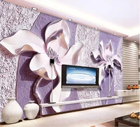 beibehang high quality silk fabric relief magnolia bedroom tv background wallpaper home decoration living room papel de parede