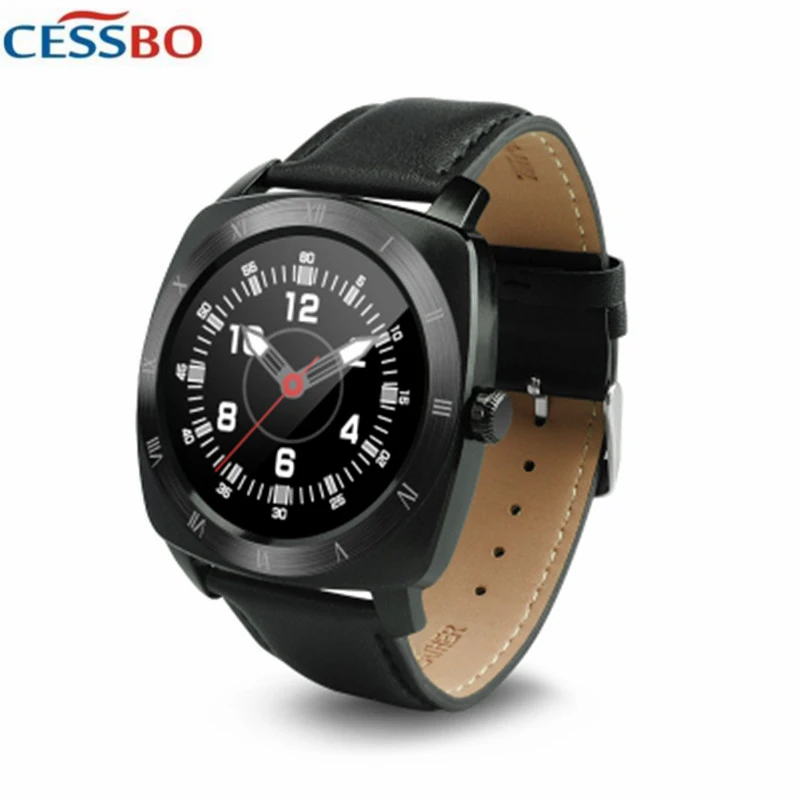 

Bluetooth Smart watch phone men Leather strap smartwatch Pedometer Remote Control Heart rate monitor smart electronic for phone