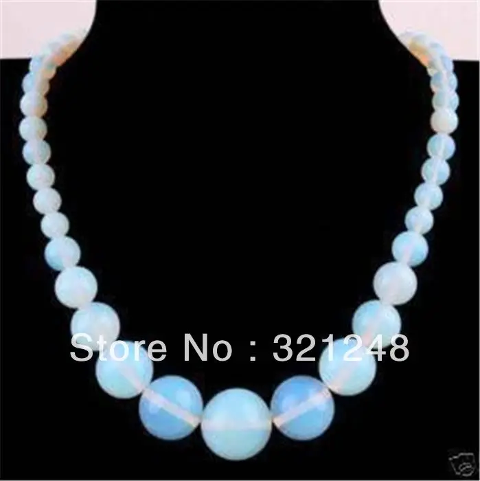 

Free shopping new DIY wholesale natural Opal Round stone Beads chain strand Necklace for women jewelry 18" GE5158