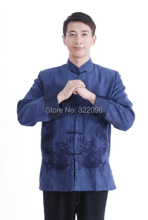 Замшевая куртка с двойным принтом в виде драконов Китайская традиционная стиле