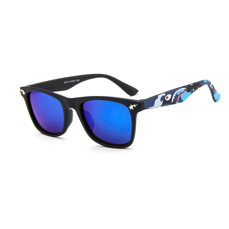 Новинка 2019 модные детские солнцезащитные очки в черной оправе цветные UV400