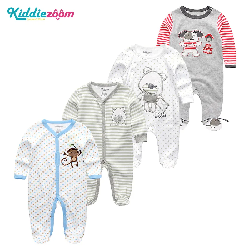 4 шт./лот одежда унисекс для новорожденных мальчиков Roupas de bebe хлопковые