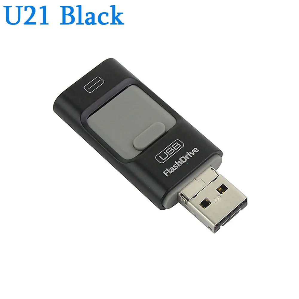 U21 Black LL TRADER USB флеш-накопитель OTG 64 ГБ, флеш-накопитель, флешка для iPad, Android, ПК, iPhone, мини флеш-накопитель USB, iOS, карта памяти USB - Цвет: U21 Black