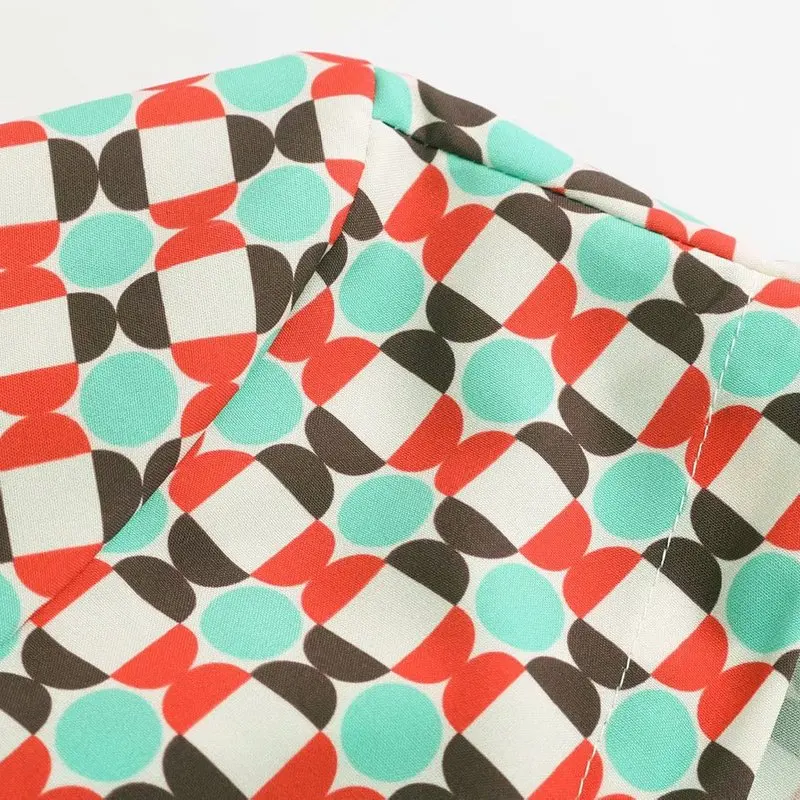 Платье с геометрическим принтом в европейском и американском стиле Новое