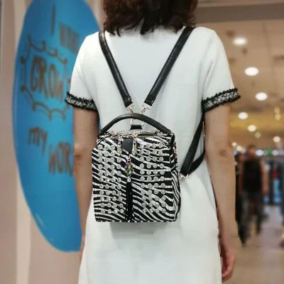 Zebra pattern Женские сумки на плечо с кристаллами, леопардовые роскошные сумки, модные женские кожаные черные вечерние сумки в стиле панк, женские маленькие сумки через плечо - Цвет: Zebra pattern