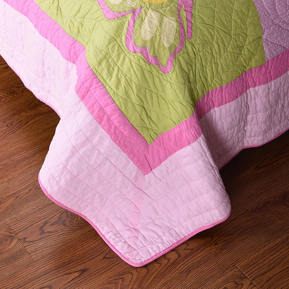 Комплект постельного белья для девочек из 3 предметов с аппликацией | Дом и сад