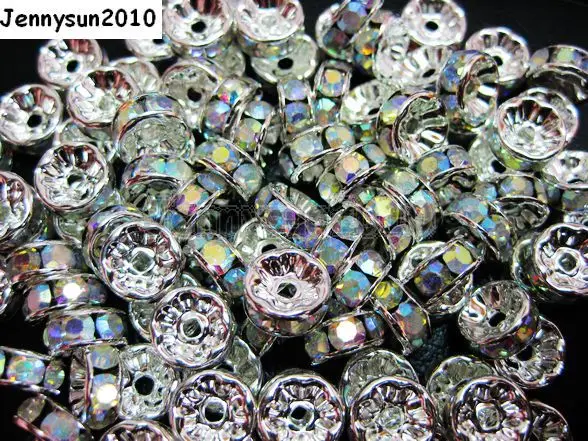 200 шт./лот 7 мм высшее качество Чешские кристаллы прозрачные AB Стразы паве