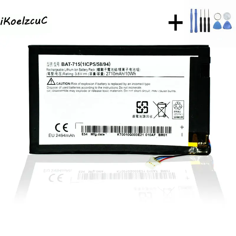 IKoelzcuC BAT 715 2710 мАч/10 Вт/ч сменный аккумулятор + отвертка инструменты для Acer Iconia Tab B1