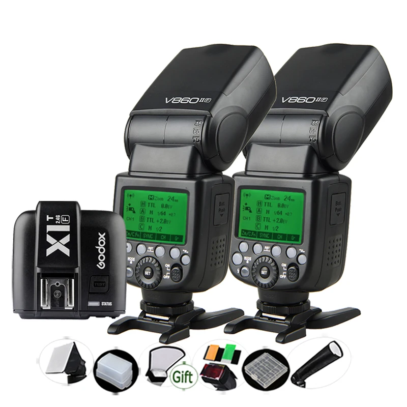 Вспышка Speedlite для фотоаппаратов Fuji 2000G HSS 1/2 4 s V860IIF + литий ионная батарея 8000 мАч|ttl