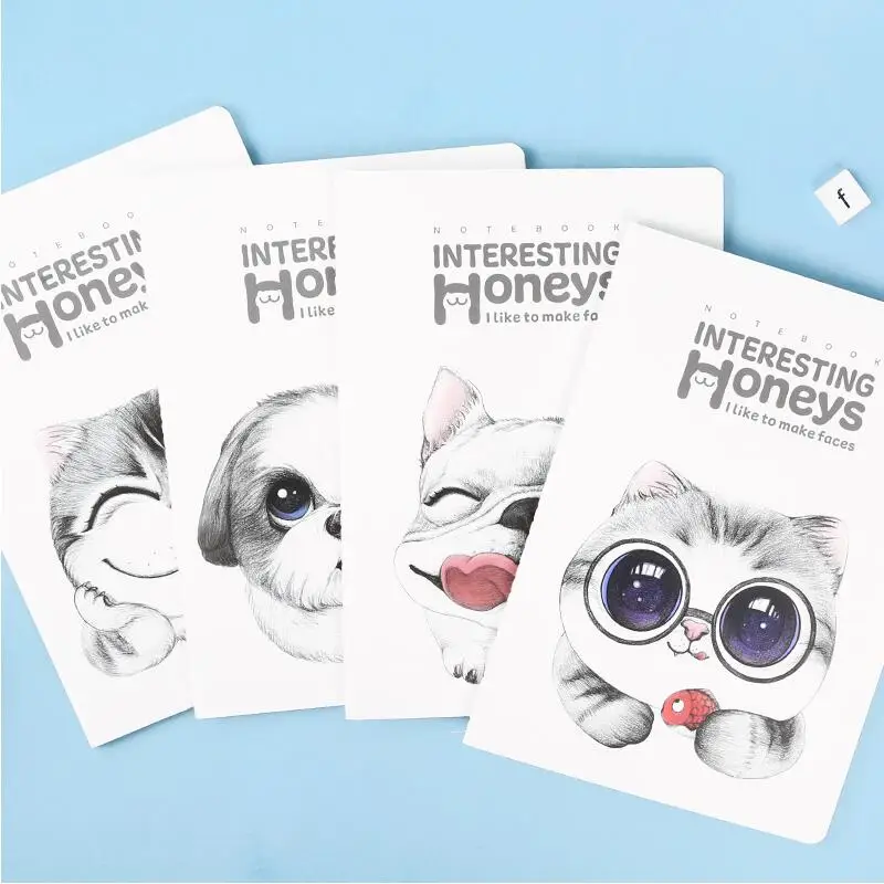 

B5 Cut Cat Dog Notebook Diary Book Interesting Notebook Cute School Supplies Papelaria Escolar 260*185mm, 44 sheets/ 88 pages