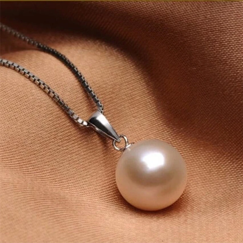 Fresh Water Pearl Necklace 925 Sterling Silver Chain Jewelry Shell Pearl WNW145