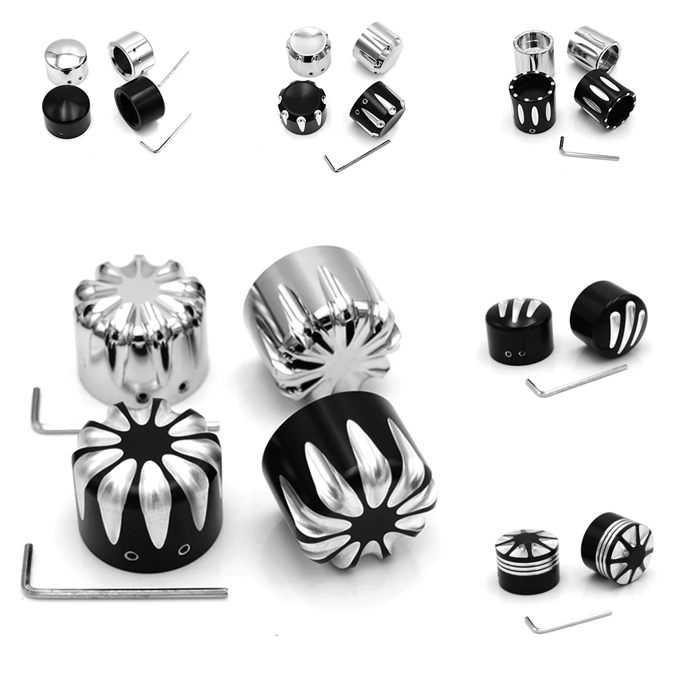 

CNC Front Axle Nut Cover Cap For Harley Sportster 883 1200 48 72 Softail Dyna V-Rod