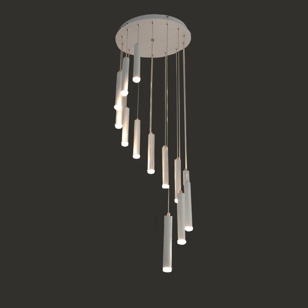 

Pendant Light 13lights Hanging Lamp European modern dining room creative White long cylinder Livingroom Bar Lighting 110-240V