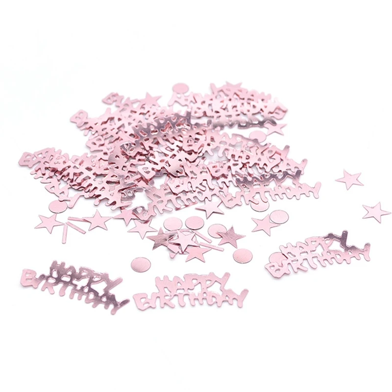 rose gold1 15 г Золотое конфетти с днем рождения, украшение для вечеринки в честь Дня Рождения, для свадьбы, помолвки, вечерние Разбрасыватели конфетти для стола, украшения - Цвет: rose gold1