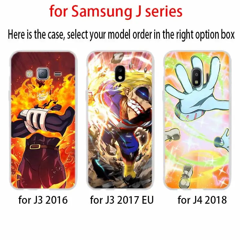 Мой герой Академии аниме для чехол телефона Samsung Galaxy j6 J8 J7 J5 J3 J4 плюс 2018 2017 2016 J610 Prime