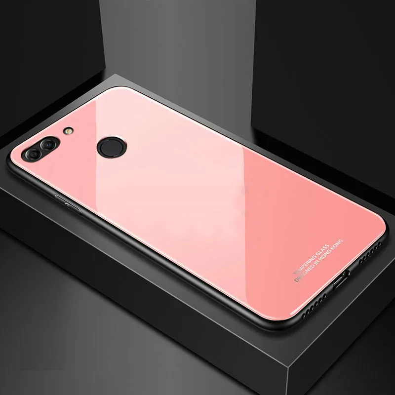 Yuetuo Роскошный Жесткий стеклянный зеркальный чехол для huawei y5 y6 prime y9 y7 pro силиконовый чехол для телефона