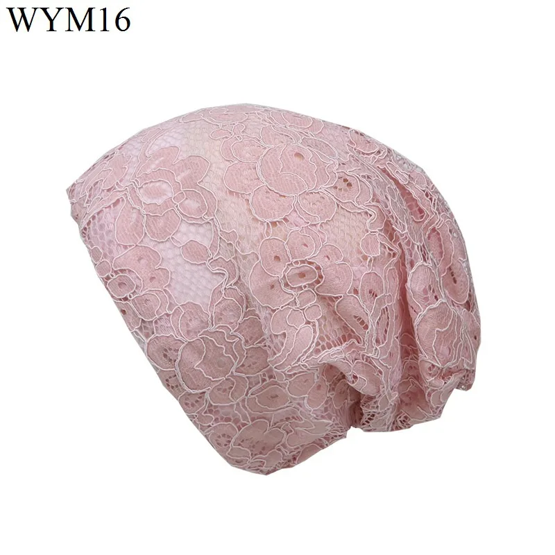 

F&U Fashion Double Layers Hollow out Flowers Lace Hats Modal And Lace Casual And Fashion For Female In Four Season 5 Colors