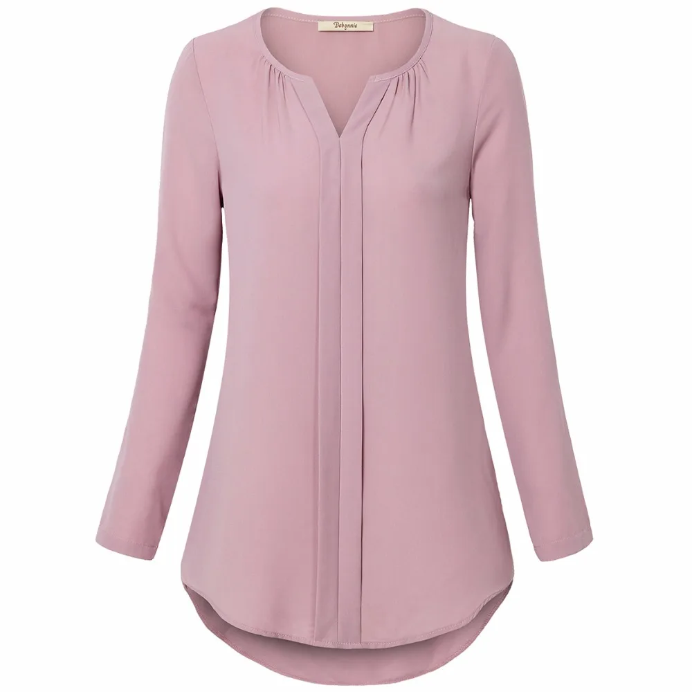 Timeson Long Sleeve Women Autumn Blouse Solid Color Loose Hem Shirt For Female Leisure Spring Simple Femme |