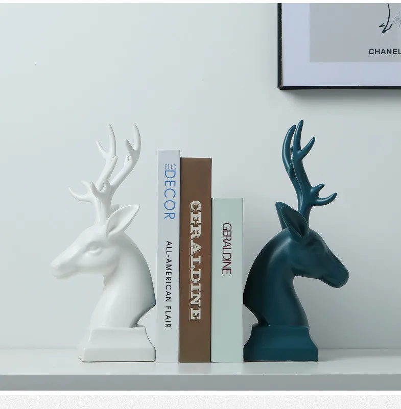 Скандинавский стиль Керамика ремесло олень головная фигурка матовая керамика