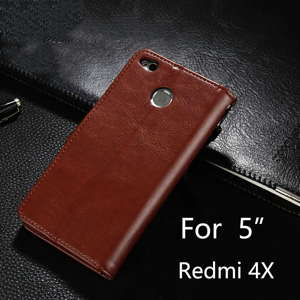 Чехол ручной работы для Redmi 4x4 Pro Роскошный кожаный бумажник держатель телефона