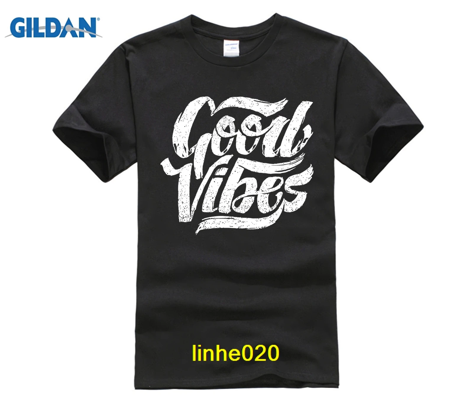 GILDAN Good Vibes крутая позитивная и поднимающая настроение футболка художника|Мужские
