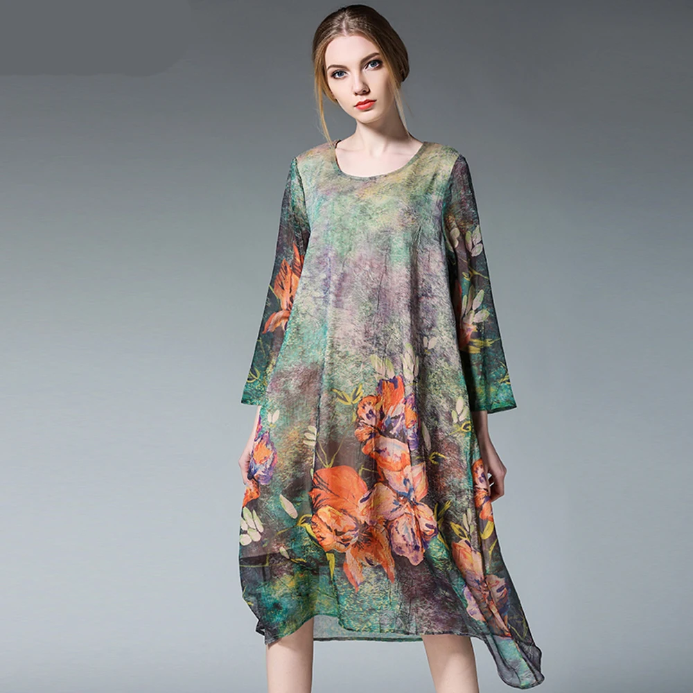 Чешские 2017 повседневные женские летние жир большой плюс Размеры цветочный Boho Chic