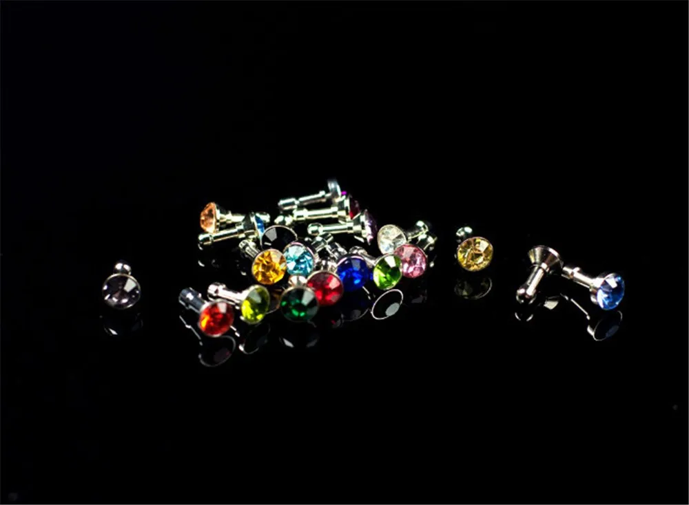 10pcs Bling Diamond Dust Plug Universal 3.5mm CellPhone Earphone For iPhone 6 5sSamsung HTC Sony Headphone Jack Stopper #35 | Мобильные