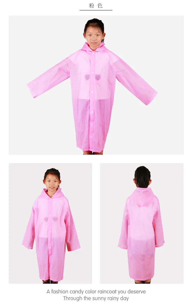 EVA Solid Kids Waterproof Raincoat Hooded Hiking Children's Rainwear Wind Resistant Rain Poncho For Children | Дом и сад