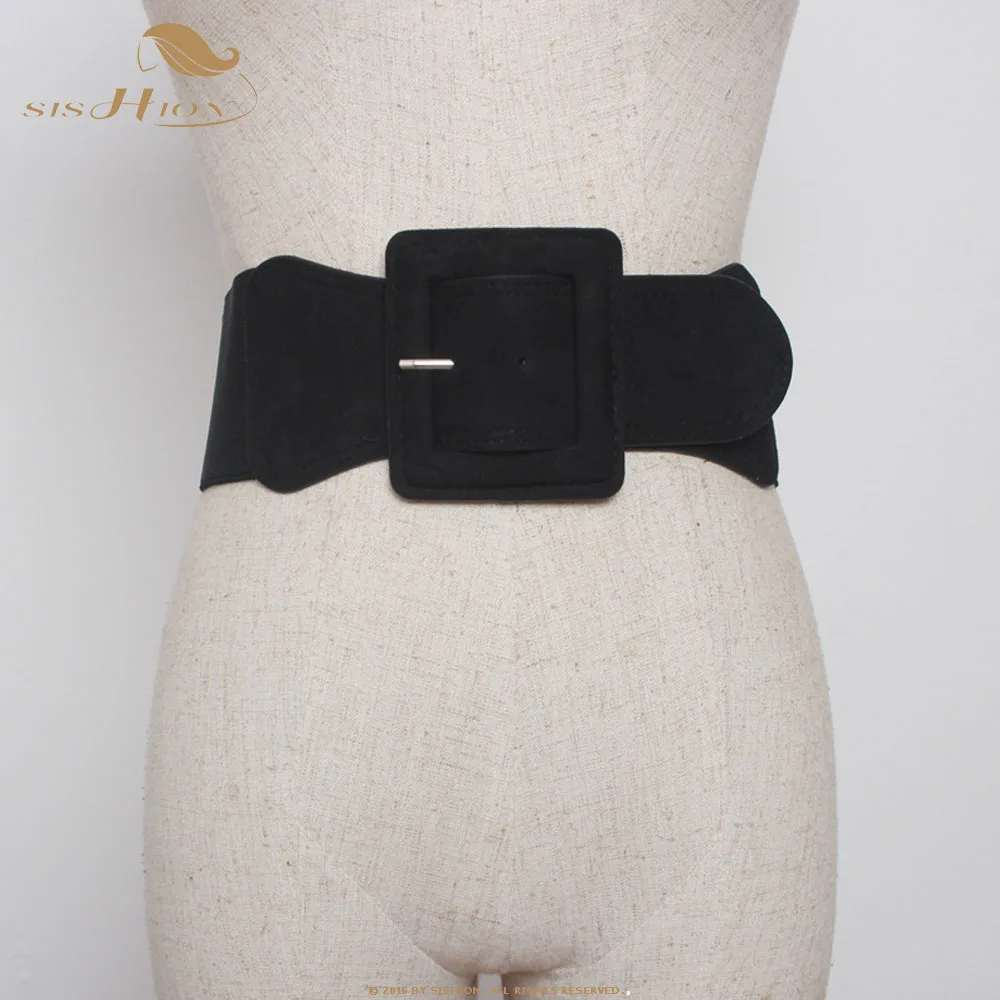 

SISHION Elastic Wide Belt for Women Ladies Dress Stretch Thick Waist Belts VB0048 Waistband Suede Leopard Belt