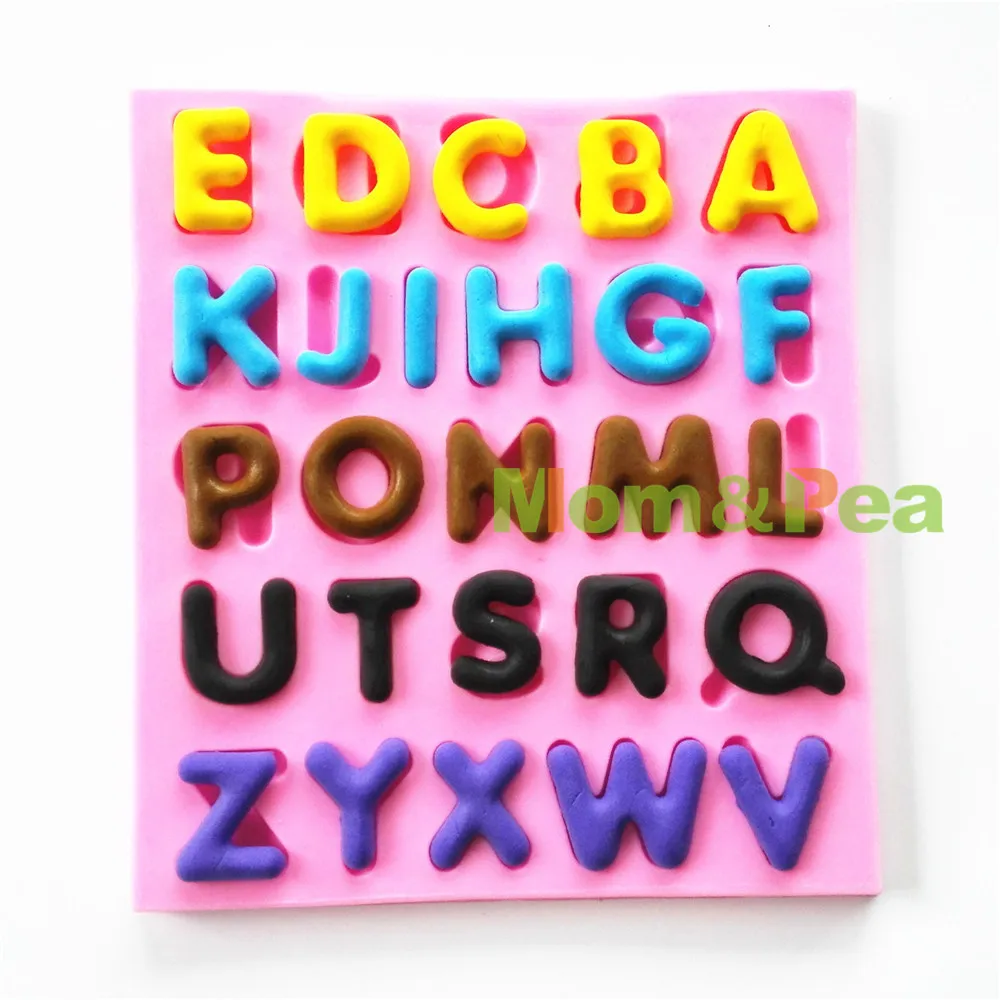 Mom&ampPea 0758 Free Shipping Capital Letters Shaped Silicone Mold Cake Decoration Fondant 3D Food Grade | Дом и сад
