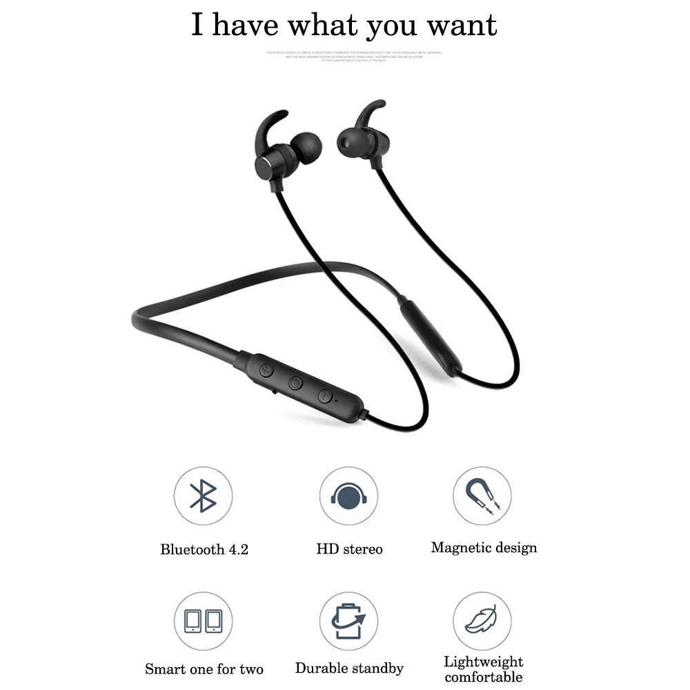 Новинка X7 беспроводные наушники Bluetooth спортивные V4.2 сзади на шее висят hi fi стерео