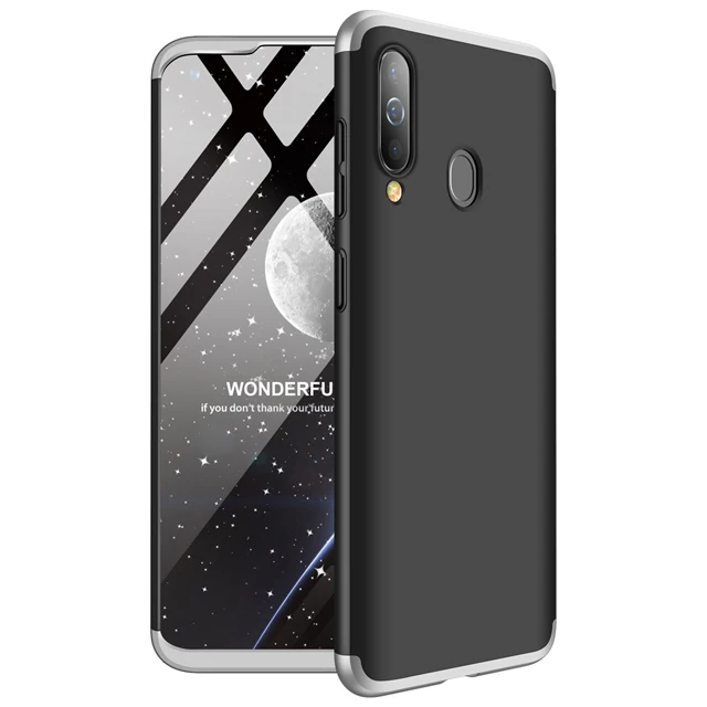 Silver and Black Полный защитный чехол для Samsung A10 A20 A30 A40 A50 A60 A70, матовая задняя крышка для телефона Samsung Galaxy A70 A50 A30, жесткий защитный чехол - Цвет: Silver and Black