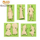 Формы для украшения торта из силиконовой смолы, сказка, знаменитые персонажи из серии фильмов, Эльза, Анна, Кристоф и снеговик, Олаф