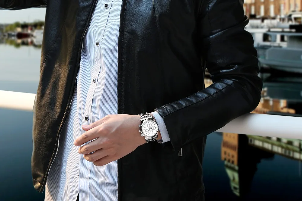 OLMECA часы для мужчин люксовый бренд Relogio Masculino нержавеющая сталь бизнесмен водонепроницаемые часы хронограф Мужские кварцевые наручные часы