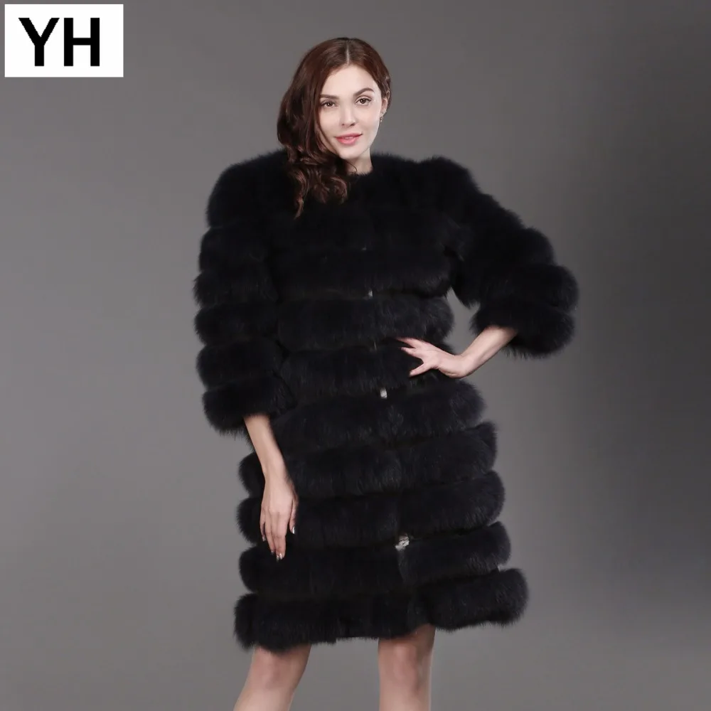Лидер продаж Новинка Модная женская шуба из натурального Лисьего меха Женские