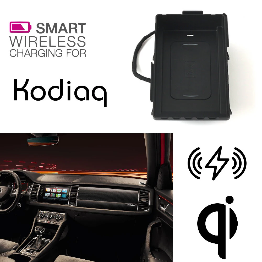 Для Skoda QI Беспроводная зарядка скрытое Беспроводное зарядное устройство для хранения телефона для Kodiaq