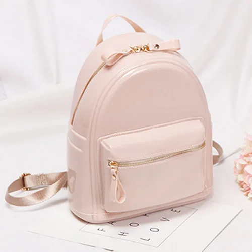 Apricot Summer Candy Color Silica Gel Backpacks Women Fresh Daily Student Book Bags For Teenager Rucksacks Girls Jelly Travel School Bag - Цвет: Apricot