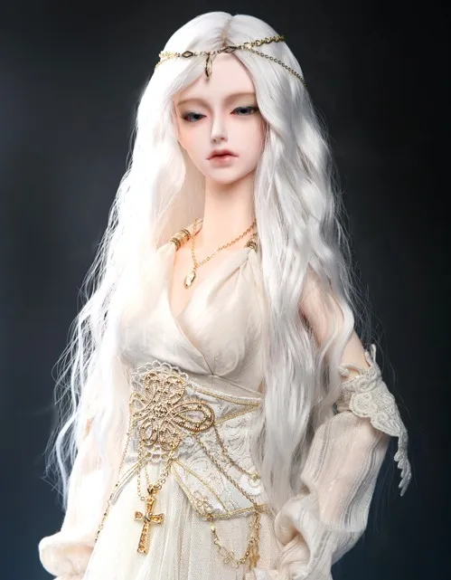 Парик для куклы Bjd Sd 1/3 1/4 1/6 1/8 высокотемпературная проволока длинные белые