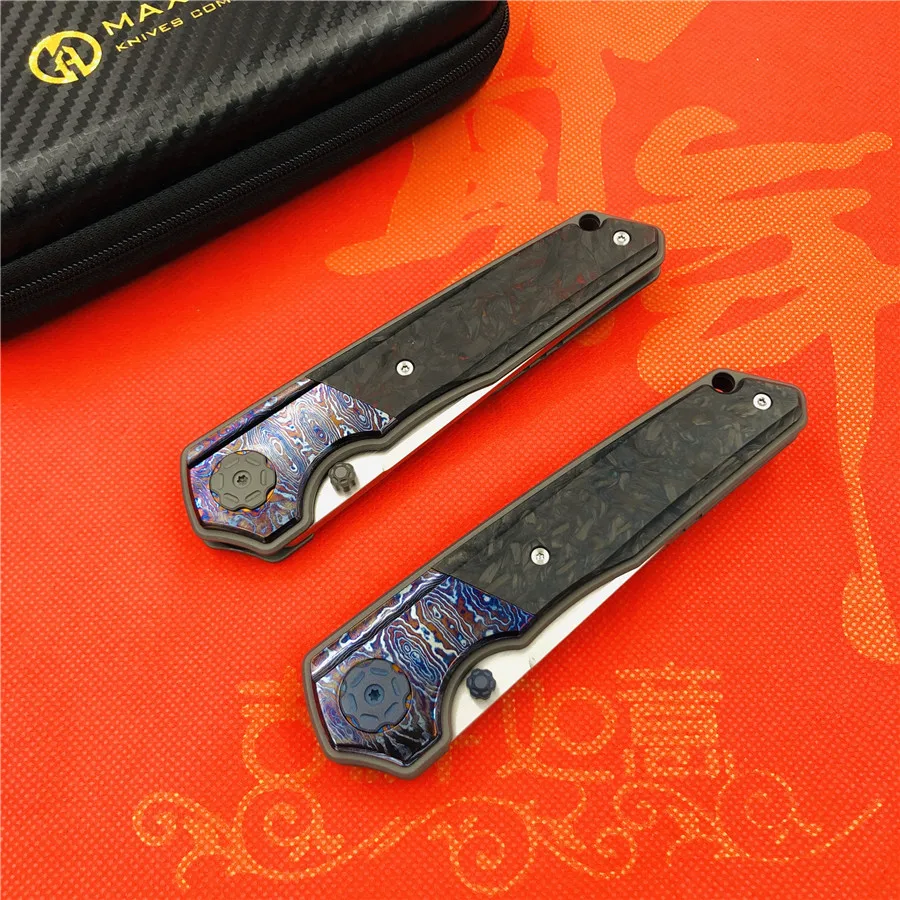 Maxace сковорода папка титановый сплав ручка M390 сталь Открытый Кемпинг Фрукты Охота тактический нож EDC инструменты