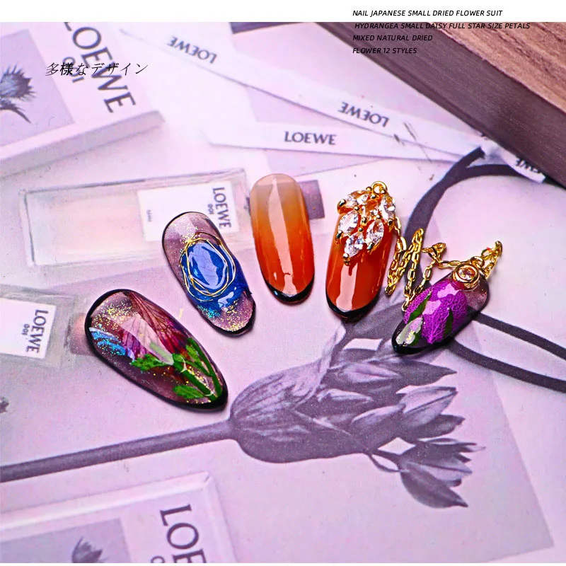 Natural Nail Dried Flowers Decoration Mix Dry Flower And Leaf Decor 3D Nail Art Designs Gypsophila Manicure Accessories