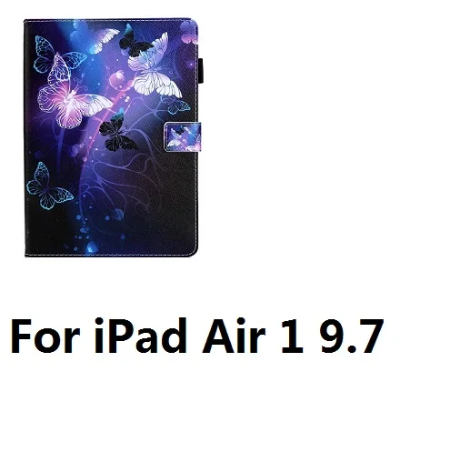 For iPad Air 1 9.7 Фиолетовый узор бабочки кожаный чехол всего тела для iPad Air 12 iPad Mini 12345 Pro9.7 10,5 iPad 9,7 Air 10,5 - Цвет: For iPad Air 1 9.7