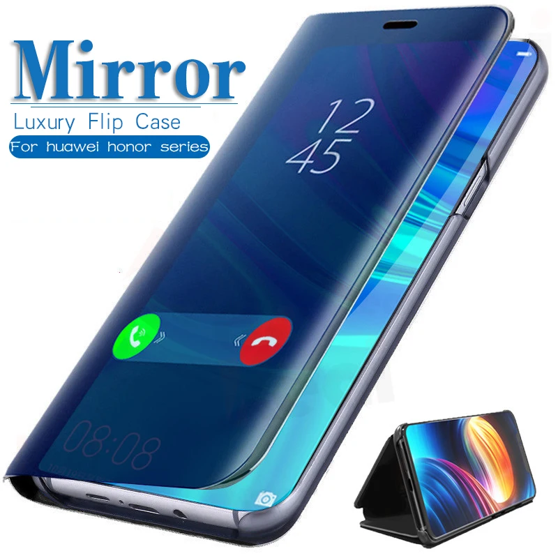 Роскошный зеркальный флип-чехол для huawei p30 pro p20 lite mate 20 светильник 20X honor 10 lite 10i 20i 8s 8c 8x 8a чехол с подставкой